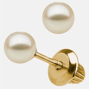 14kt Gold Cult Pearl Earrings - Children’s Jewelry with Gift box